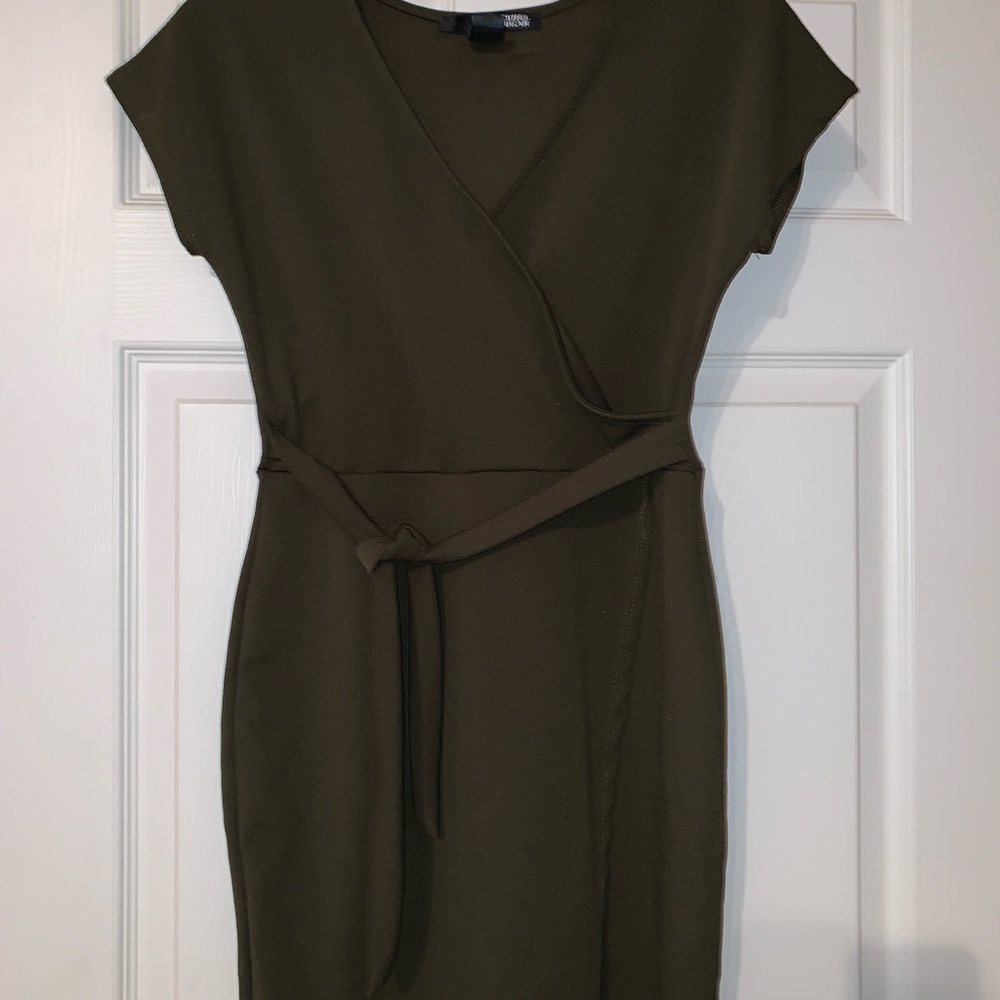Dark Green Sleeve Bodycon Mini Dress